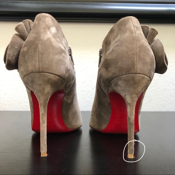 MRS BABA Suede Ruffle Embellished Ankle Boot Heels - Picture 9 of 13